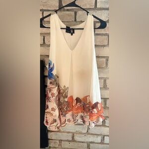 Desigual Cream Blouse with Blue and Orange Floral Design